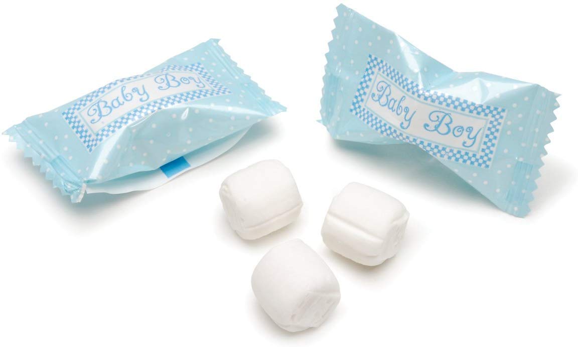 Darice Individually Wrapped Buttermints - 50-Piece Baby Boy Mints with Blue Wrappers | Delicious Candy for Baby Showers, Gender Reveal Parties & Wedding Favors | Perfect Party Favor for Special Occasions