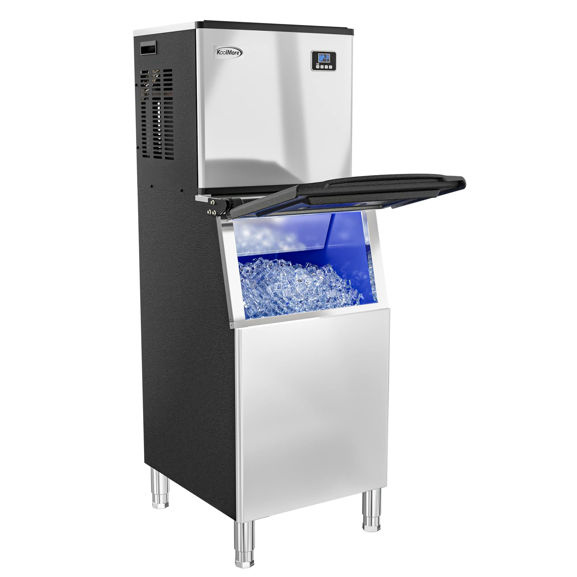 KoolMore 420 lbs/24h Commercial Ice Maker Machine - Air-Cooled Evaporator System for Bars, Restaurants, Hotels, Cafes & Catering (Model KM-CIM-400) | Heavy Duty Ice Production for Cocktails, Beverages & Food Preservation