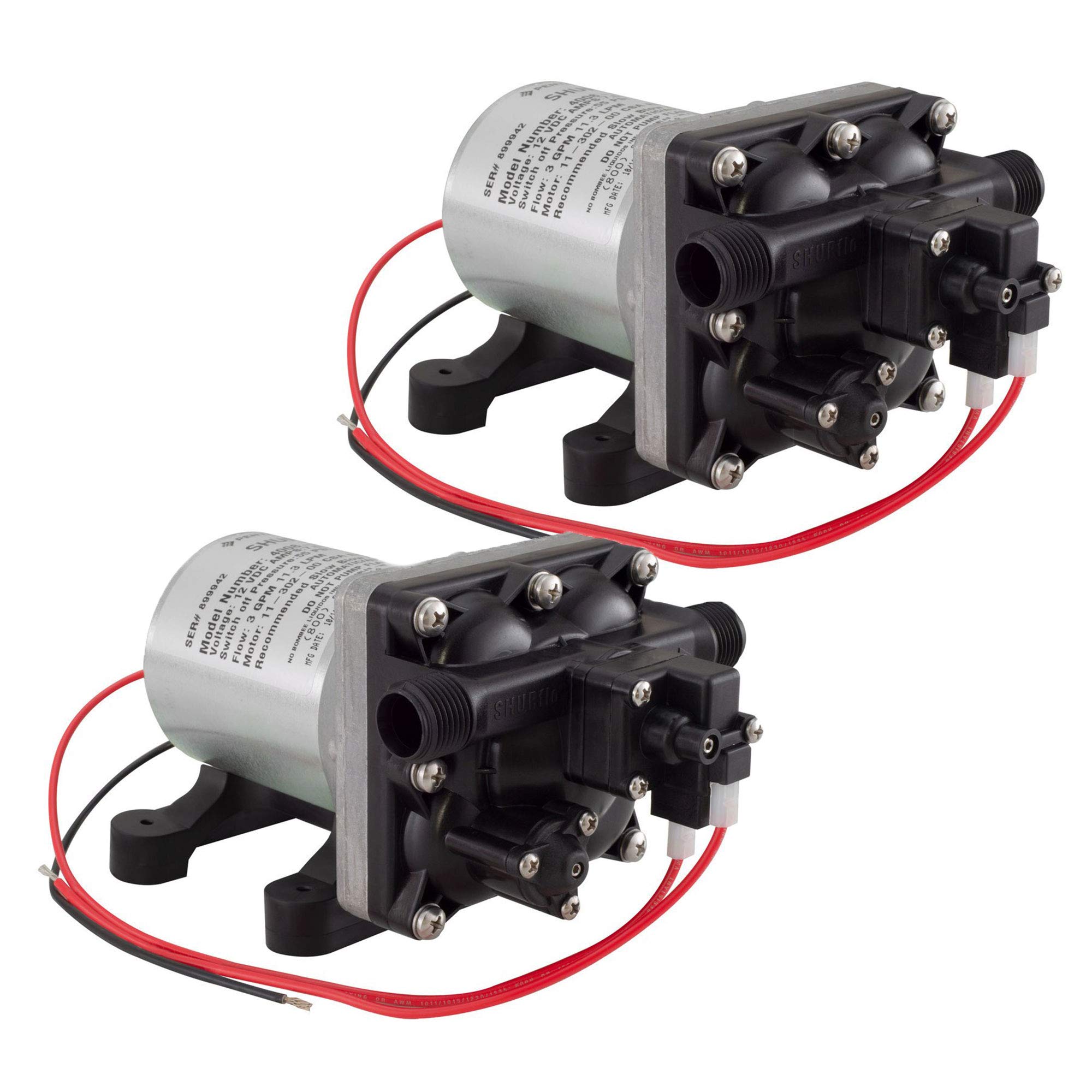 SHURFLO 4008-101-A65 3.0 GPM RV Water Pump Revolution - 12V High Flow Water Pump with Dual Pump System for RVs, Campers & Boats - Perfect for Off-Grid Living, Road Trips & Marine Applications