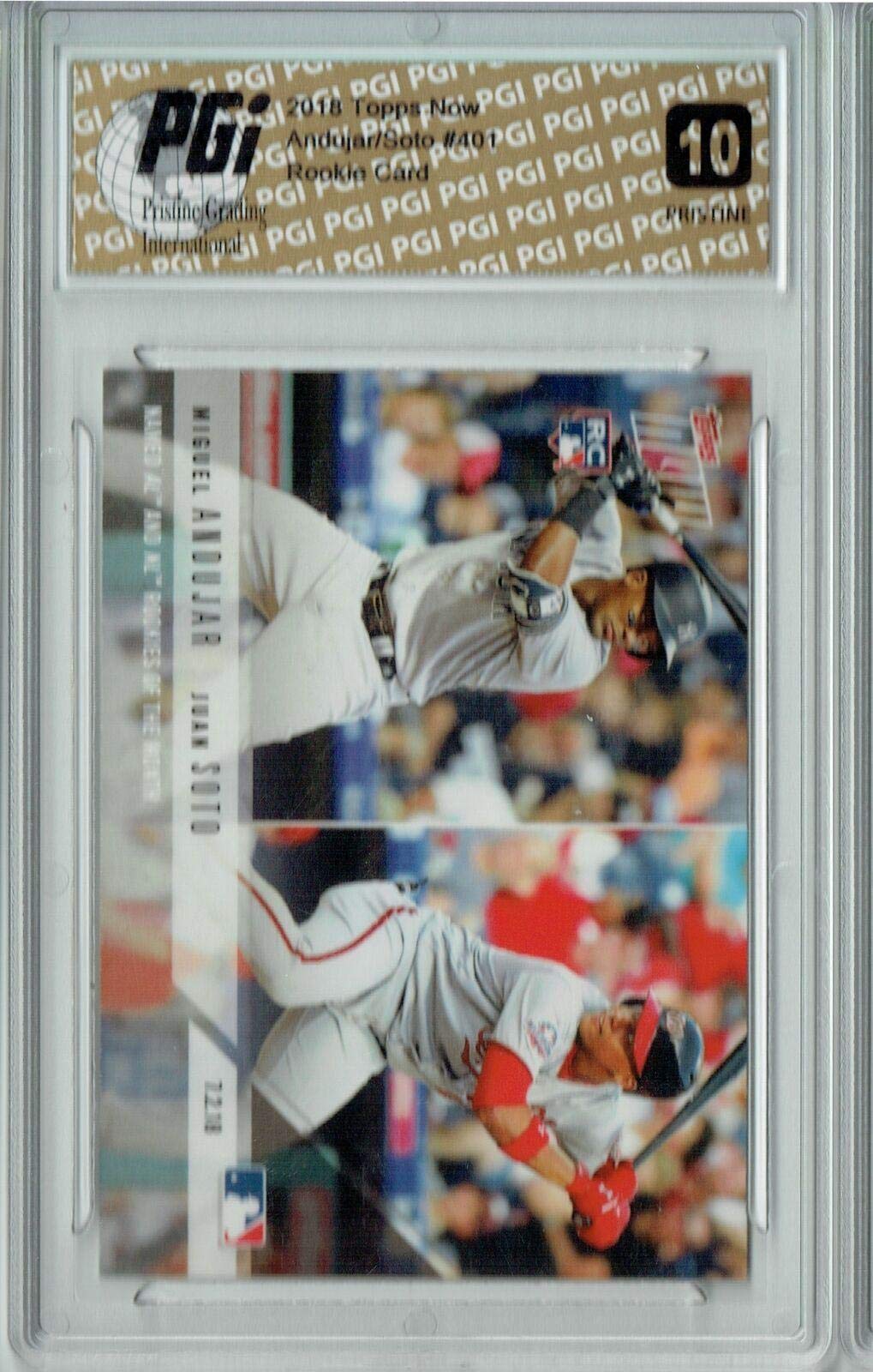 2018 Topps Now #401 Juan Soto & Miguel Andujar Rookie Baseball Card PGI 10 Gem Mint - Perfect for Collectors & Sports Memorabilia Displays