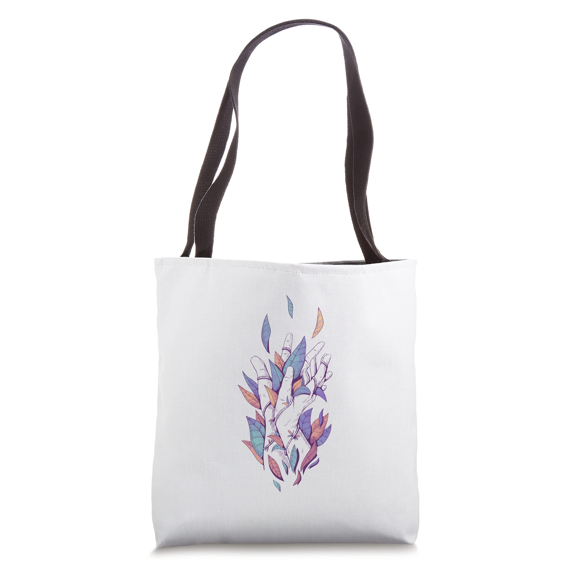 Eco-Friendly Leaf Print Tote Bag - Reusable Cotton Shopping Bag with Nature-Inspired Design for Groceries, Beach & Daily Use