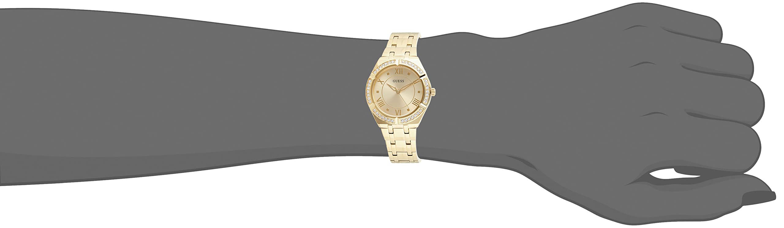 GUESS Women's Blue & Rose Gold-Tone Crystal Accent Silicone Watch - Fashionable Accessory for Everyday Wear, Office & Special Occasions
