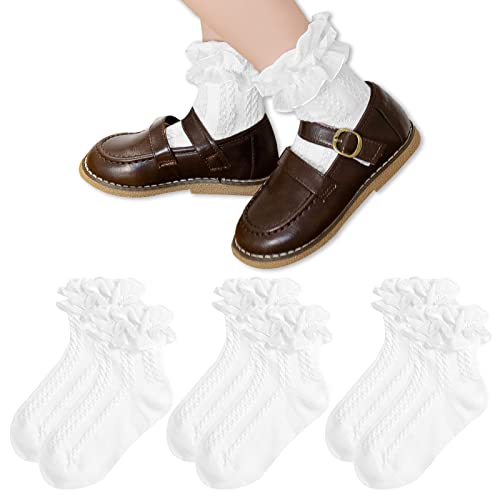 Cable Knit-white, 3 Pairs