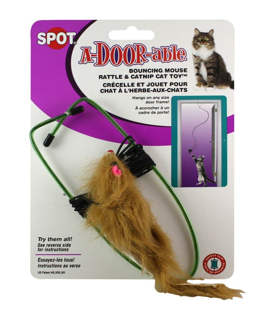 A-Door-Able Real Fur Cat Toy Mouse - Natural Soft Fur for Play & Training - Perfect for Indoor Cats & Kittens to Chase & Pounce