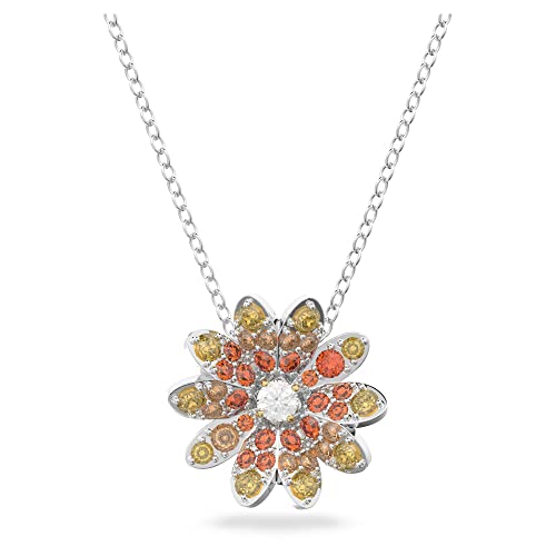 Pendant Necklace - Yellow Tone Crystals