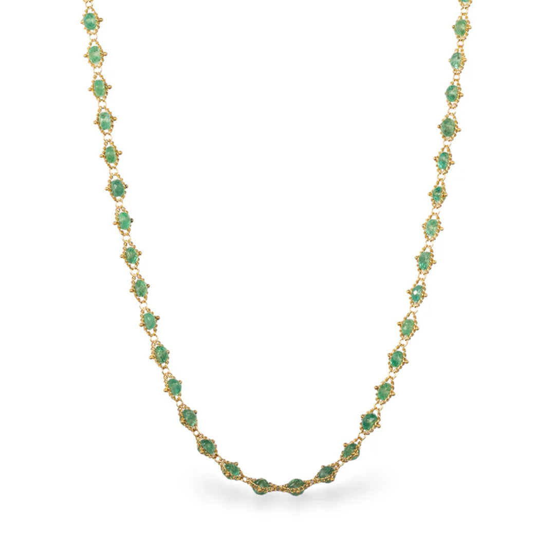 Emerald Green Woven Necklace for Women - Handmade Bohemian Jewelry - Perfect for Weddings, Parties & Everyday Wear