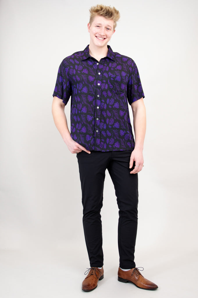 Dino Shirt for Men & Women | Royale Monstera Graphic Tee | Soft Woven Bamboo Fabric | Perfect for Casual Wear, Dinosaur Theme Parties & Gifts