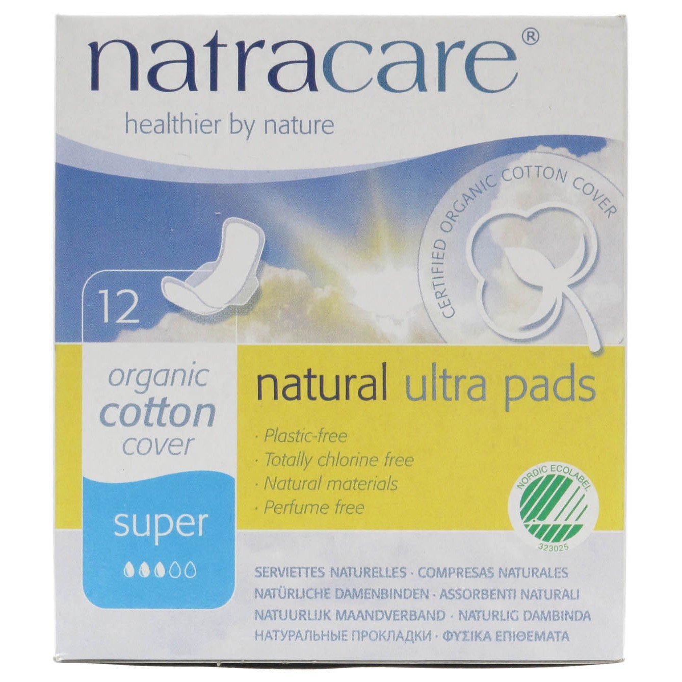 Natracare Ultra Pads with Wings Super Absorbent - 12 Count | Organic Cotton Sanitary Pads for Heavy Flow | Comfortable & Leak-Proof Protection for Active Women (Workout, Travel, Daily Use)