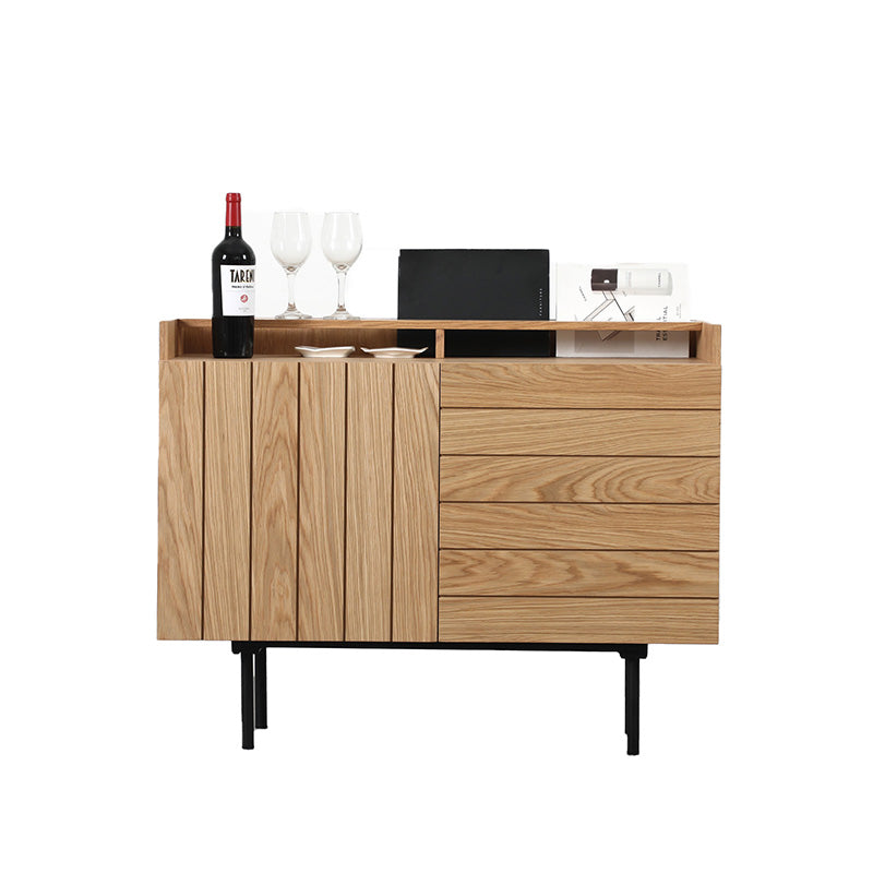 ZANE 100cm Natural Oak Sideboard Buffet Cabinet - Modern Dining Room Storage for Dishes, Linens & Entertaining Essentials