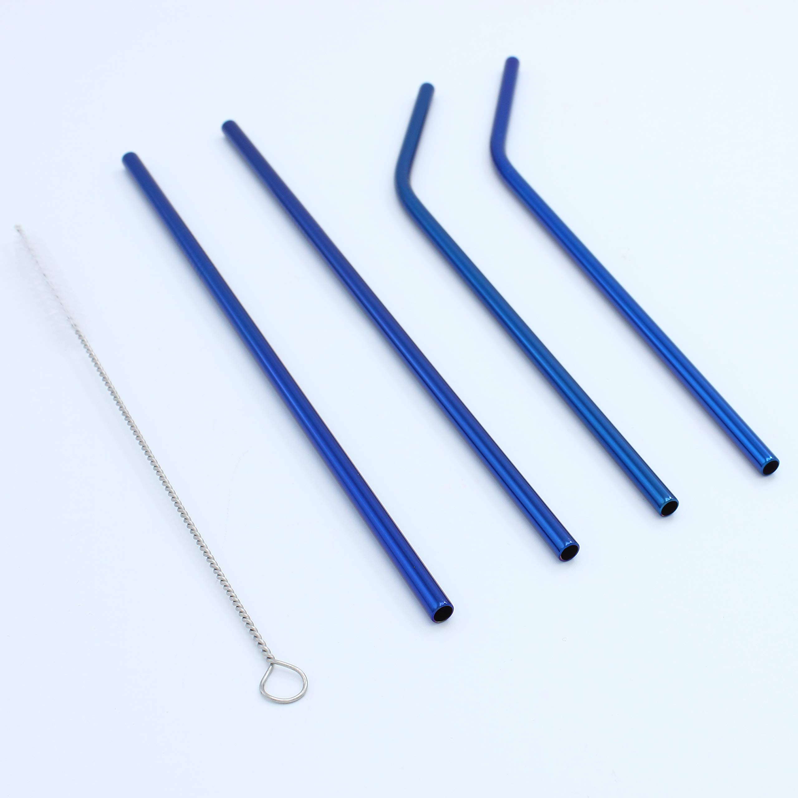 16-Piece Reusable Stainless Steel Straws Set - 8.5