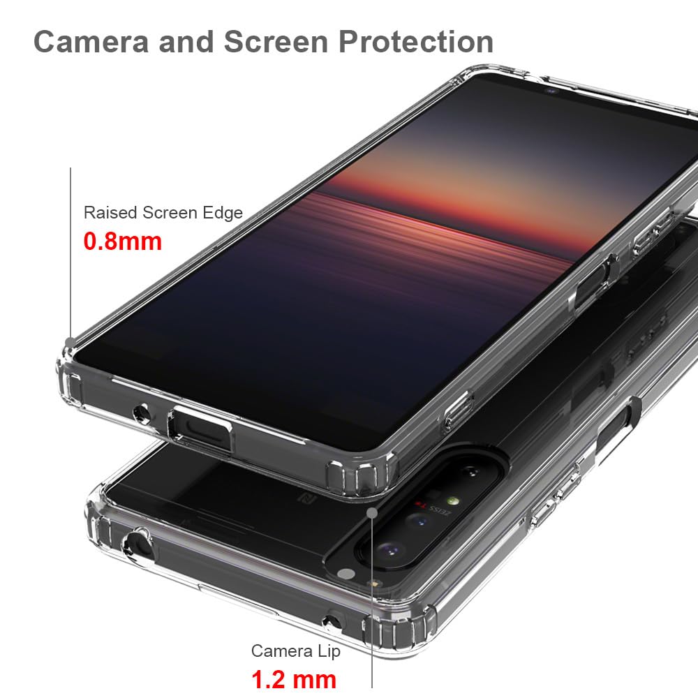 **Mikikit Clear Transparent Protective Phone Case for Xperia 1 II (5 Plus) - Durable Shockproof Cover for Everyday Use, Travel & Outdoor Activities**