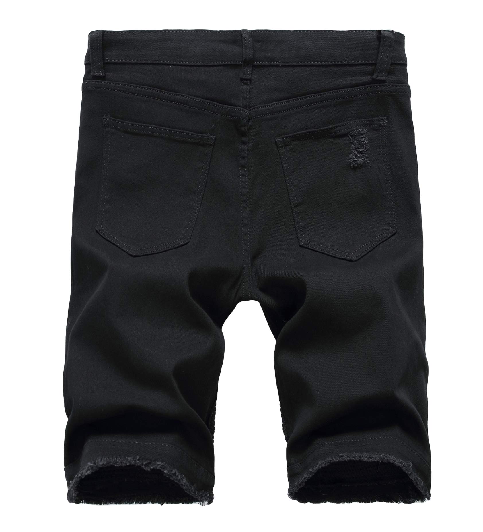 Baylvn Men's Slim Fit Ripped Denim Shorts - Casual Printed Summer Jeans for Beach, Travel & Outdoor Activities
