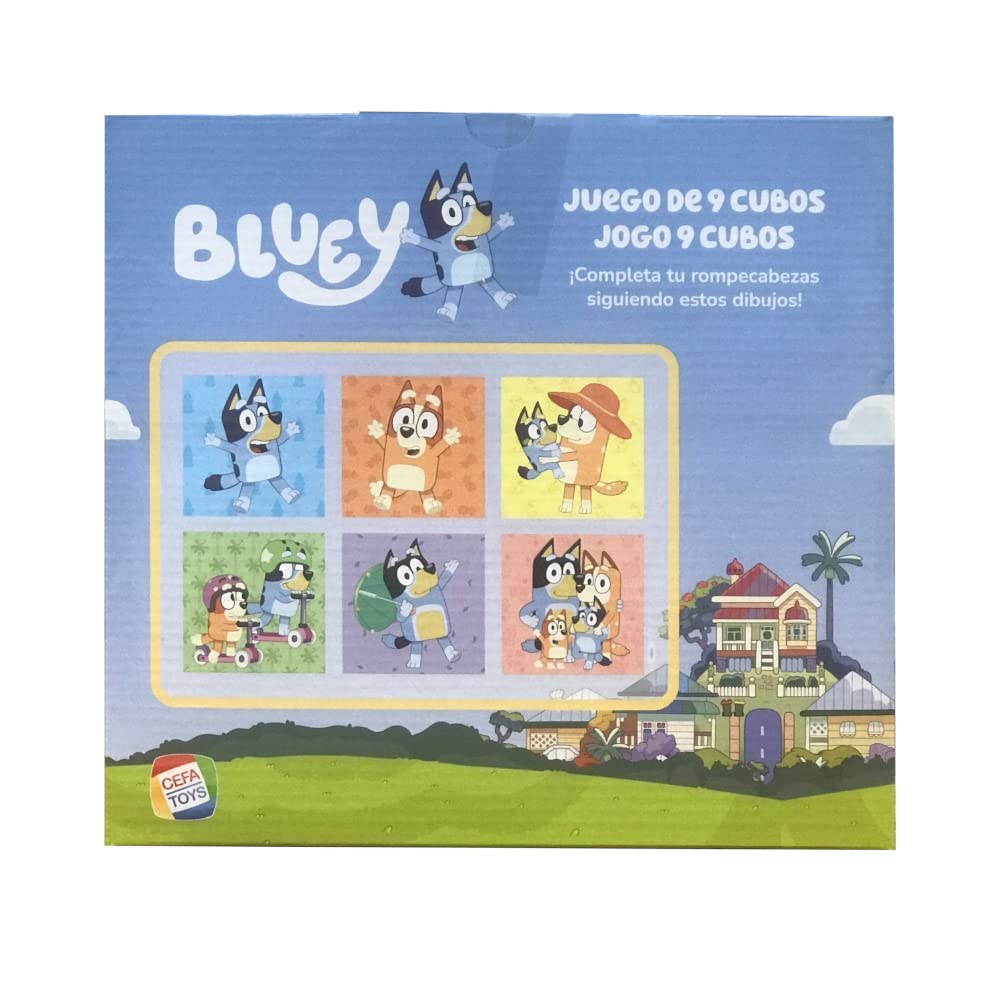 Bluey 9-Cube Puzzle Set for Kids | Cefa Toys (88319) | Fun Learning & Stacking Game for Toddlers & Preschoolers | Perfect Gift for Birthday & Christmas