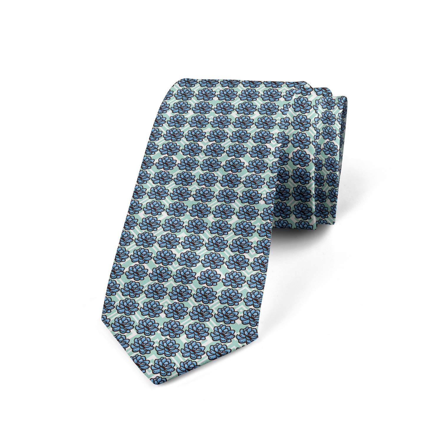 Ambesonne Agave Necktie - Cacti Floral Pattern for Men's Fashion