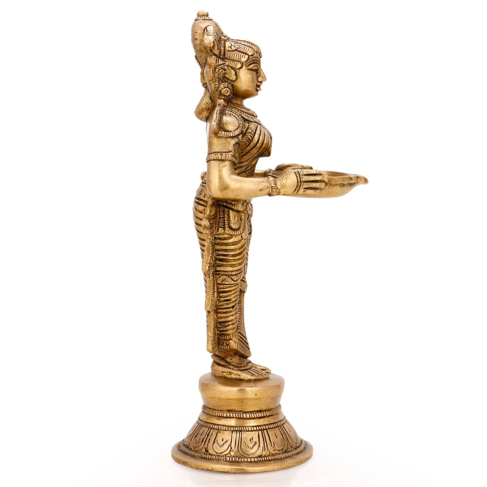 Handcrafted Indian Brass Diya Lamp - Traditional Pooja Candle & Oil Holder for Hindu Worship, Home Decor & Spiritual Gifting | Perfect for Diwali, Puja Ceremonies & Meditation Spaces