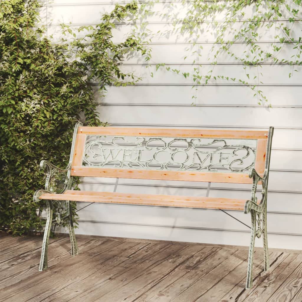 vidaXL Solid Firwood Patio Bench with Armrests - Durable Outdoor Wooden Garden Bench for Lawn, Porch, Deck, Park & Entryway | Perfect for Backyard Relaxation, Garden Seating & Outdoor Decor