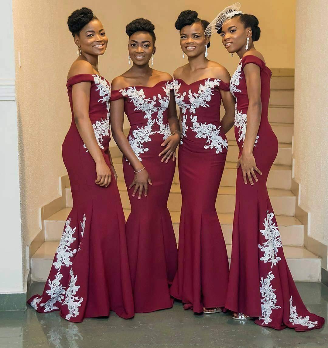 Elegant Appliqued Lace Off-Shoulder Mermaid Bridesmaid Dresses for Weddings - Perfect for Formal Ceremonies, Beach Weddings & Evening Receptions
