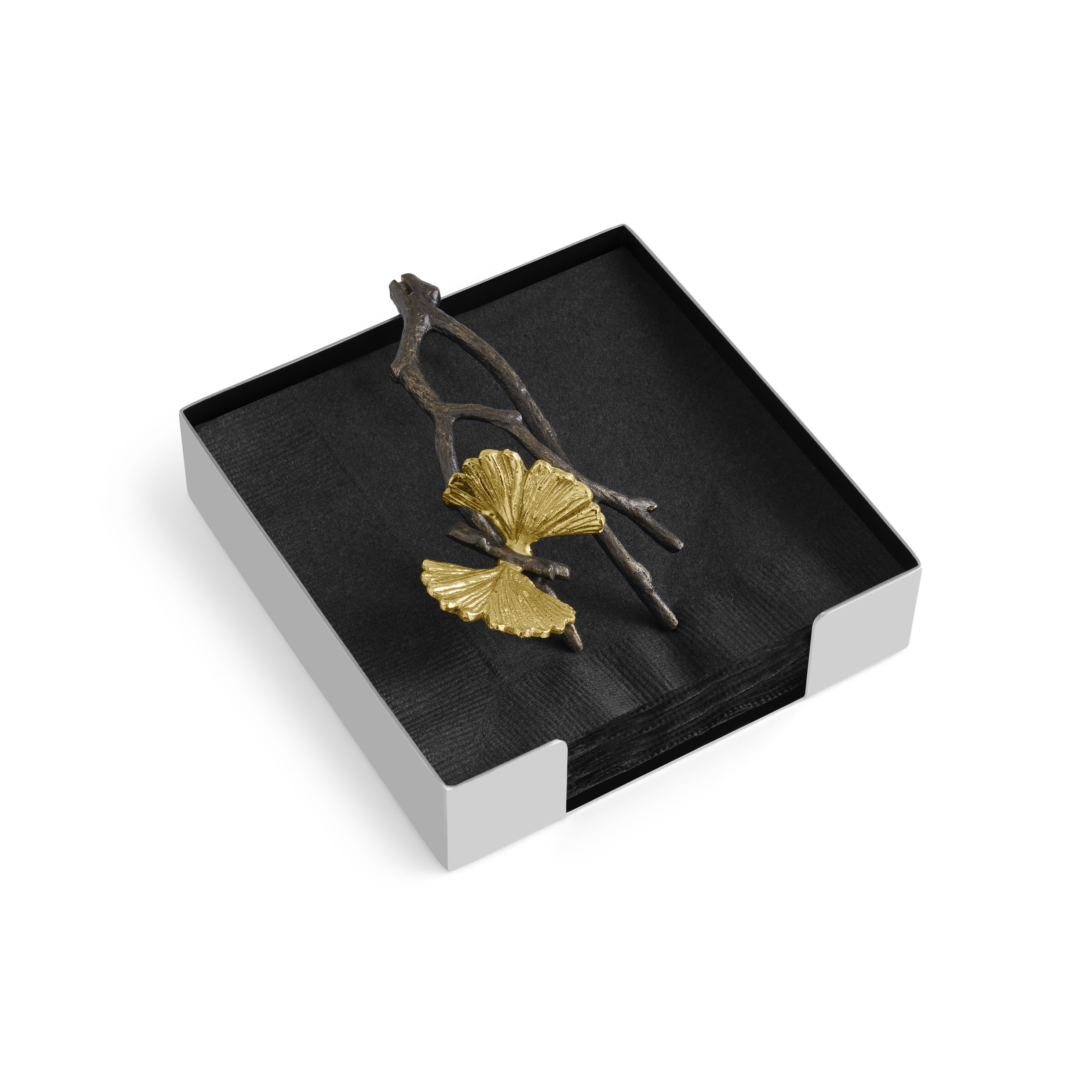 Elegant Butterfly Ginkgo Napkin Holder - Stainless Steel Tableware Organizer for Dining, Kitchen, and Party Decor