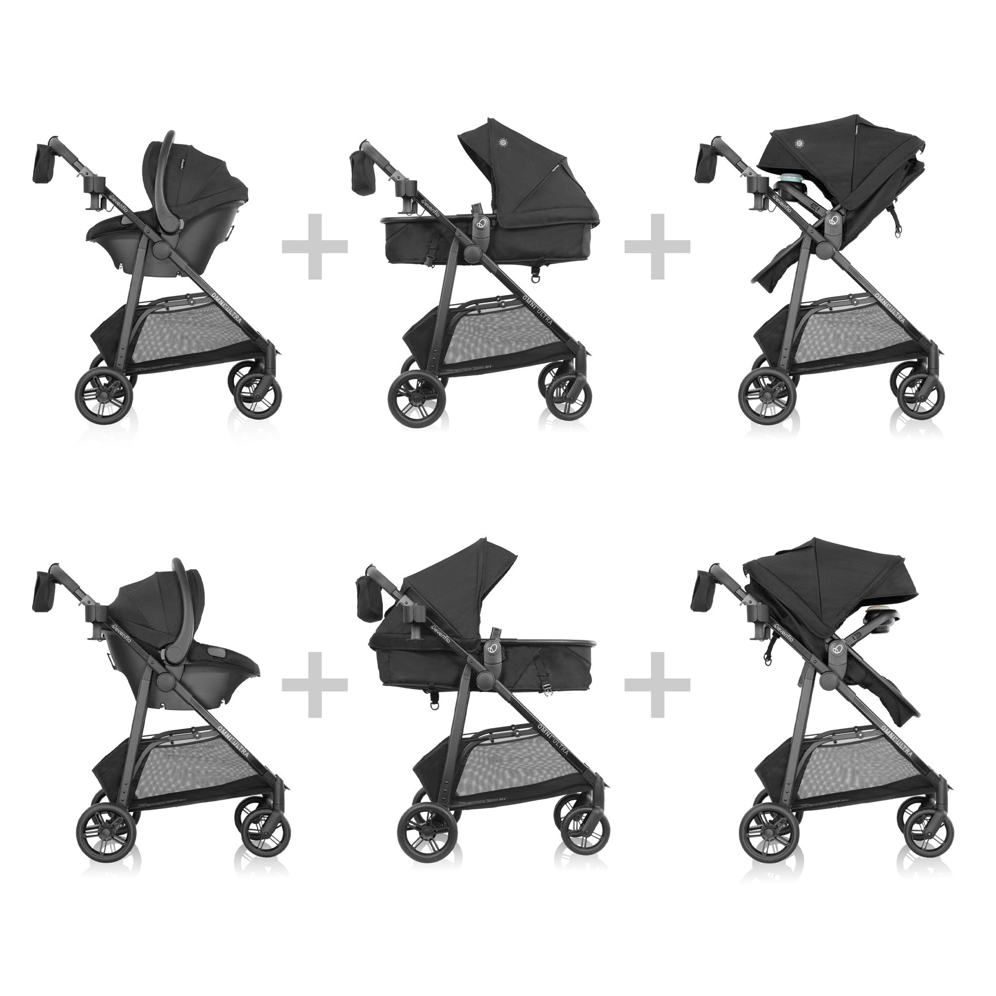 Evenflo Omni Ultra Travel System - Lightweight Stroller & Car Seat Combo for Babies & Toddlers | Perfect for Travel, Shopping, and Everyday Use