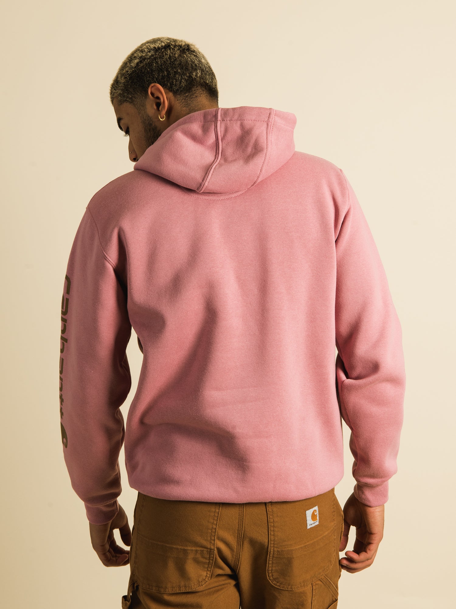 Carhartt Sleeve Pullover Hoodie for Men & Women - Warm Fleece-Lined Sweatshirt for Outdoor Work & Casual Wear