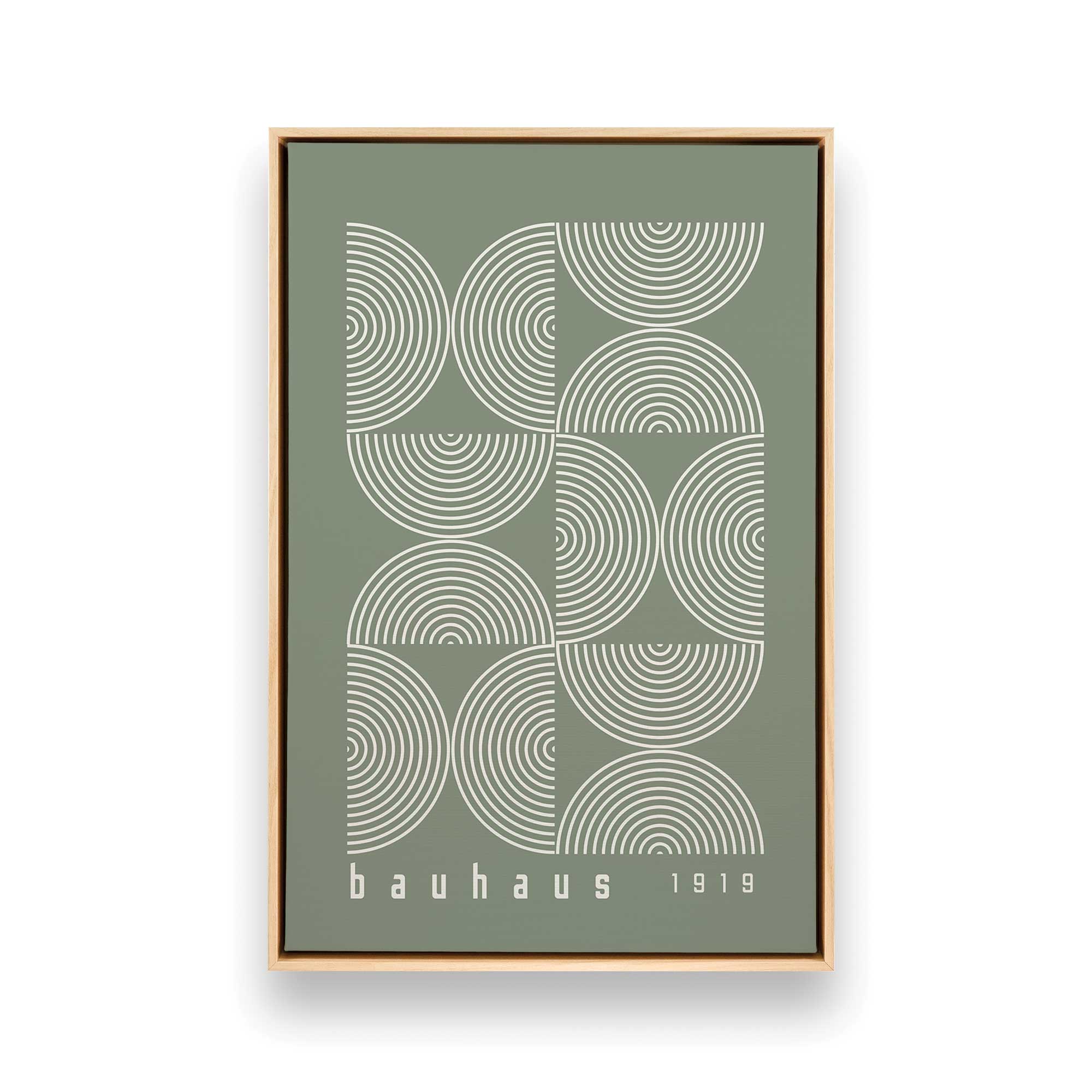 Bauhaus Green Composition Poster II - Canvas Wall Art Print for Modern Home & Office Decor | Mid-Century Abstract Artwork