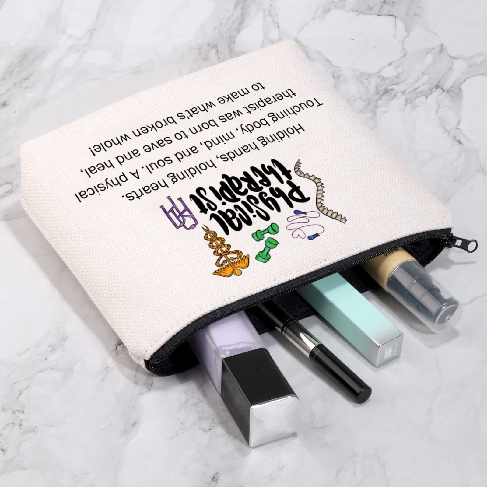 Physical Therapy Gifts for Women - Cosmetic Makeup Pouch for Therapists, PT Graduation & Thank You Gift - Travel Toiletry Zipper Bag (Perfect for Work, School & Gym Essentials)
