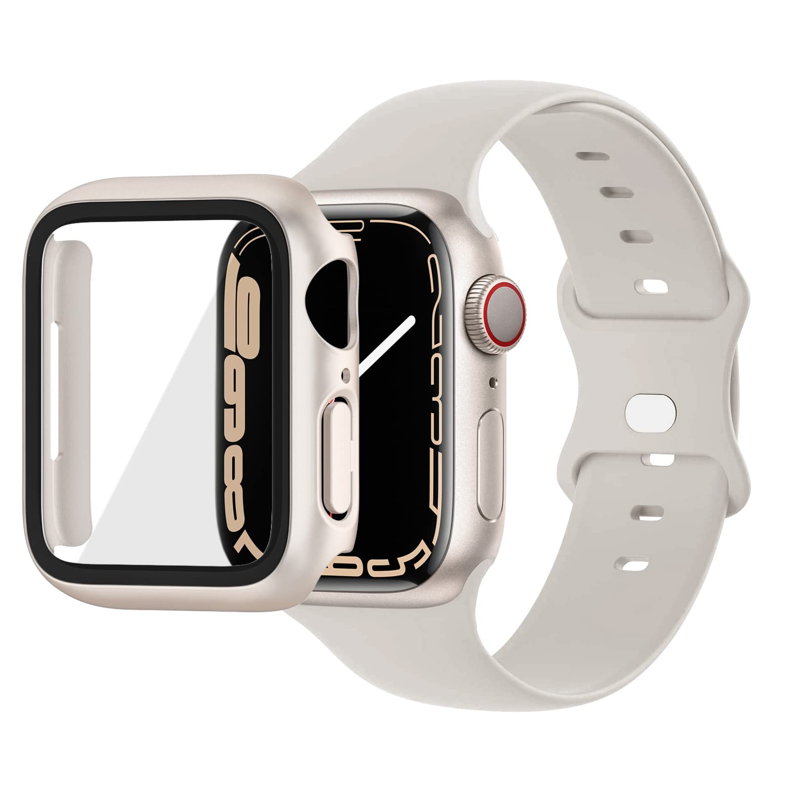Soft Silicone Sport Band Compatible with Apple Watch 38mm 40mm 41mm - Replacement Strap for iWatch Series 7/6/5/4/3/2/1/SE - Pink Sand Color - Perfect for Running, Gym Workouts & Everyday Wear - Unisex Design for Men & Women