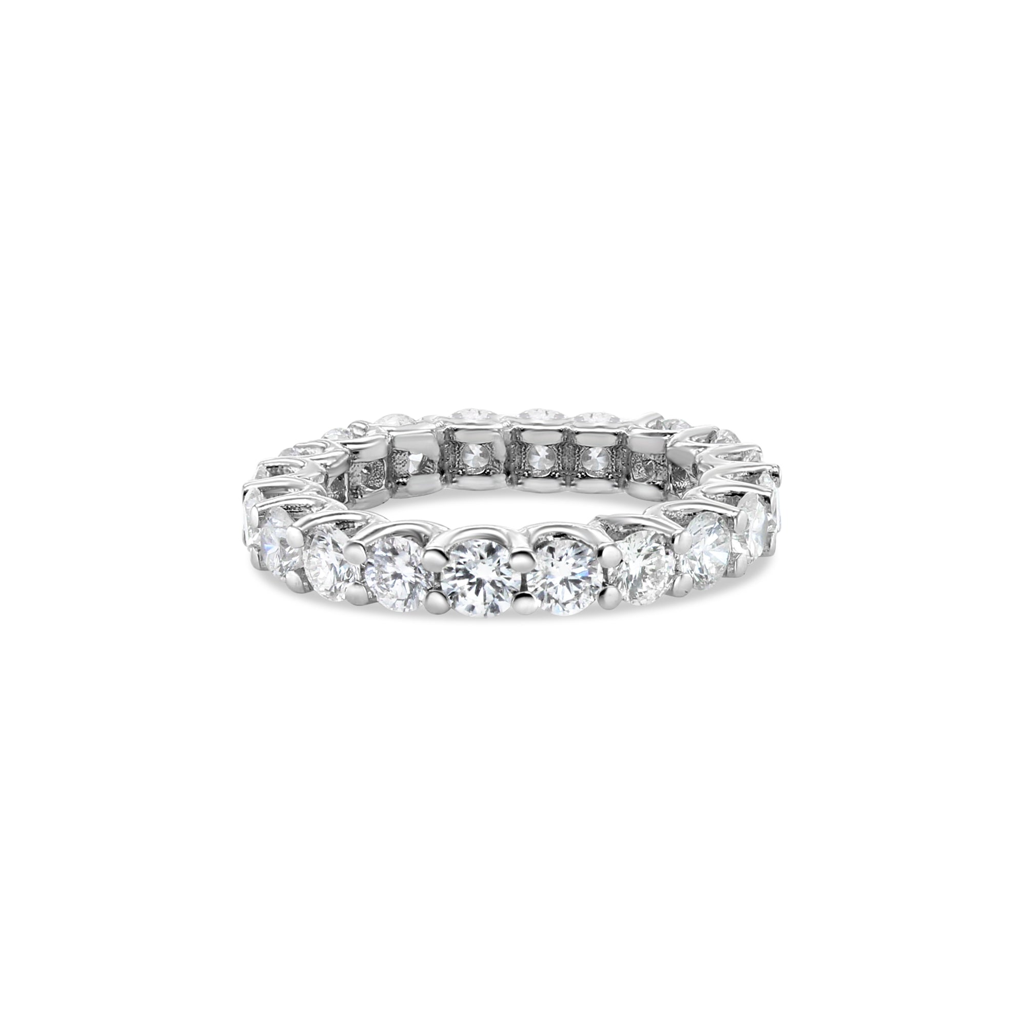 14K White Gold Diamond Eternity Band Ring for Women - Perfect for Weddings, Anniversaries & Special Occasions