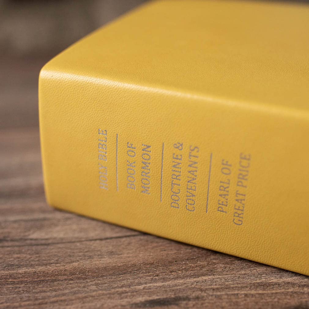 Hand-Bound Buttercup Yellow Genuine Leather Large Holy Bible KJV - King James Version with Bible Dictionary & Topical Guide for Latter-Day Saints | Perfect for Scripture Study, Church Services & Personal Devotion