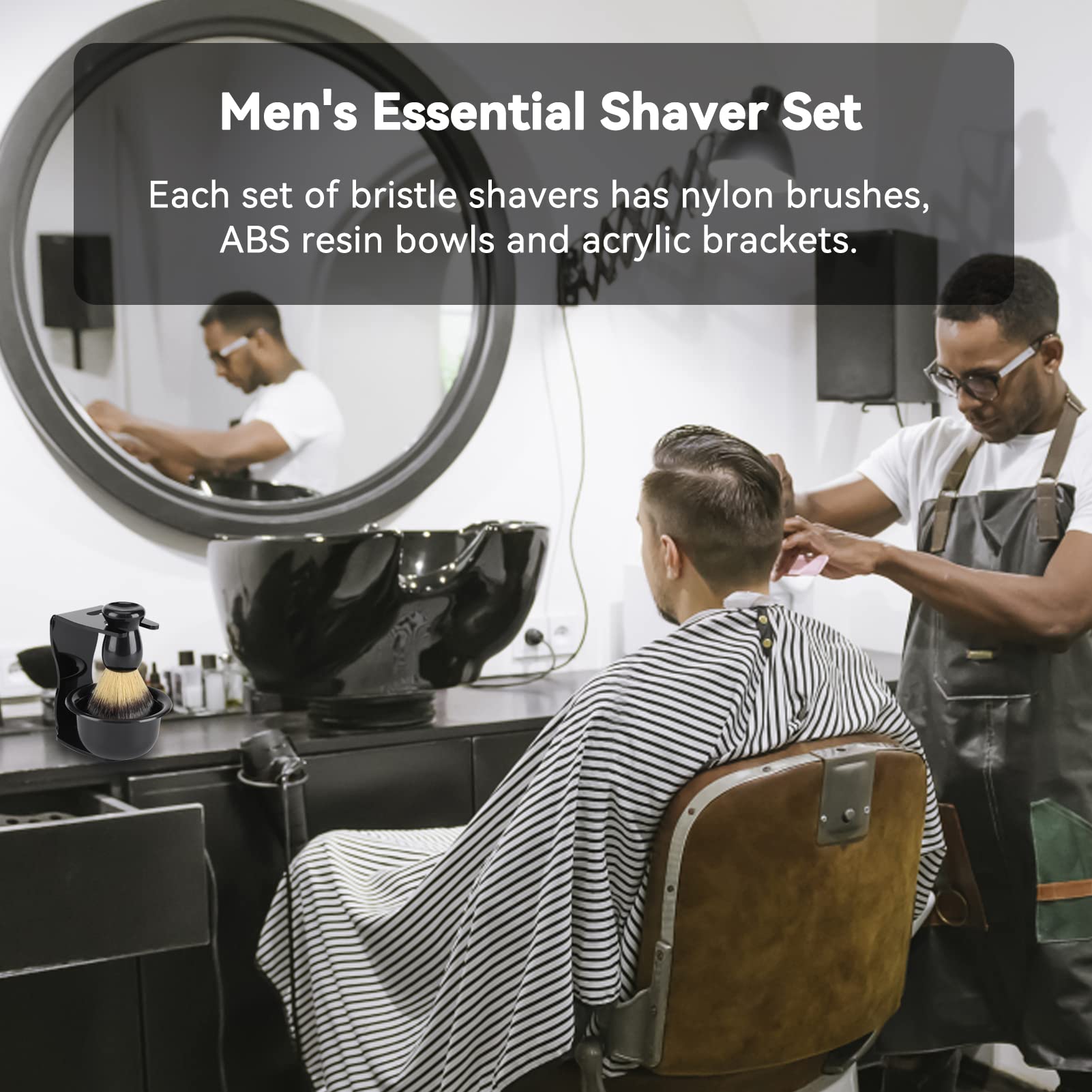 Premium Men's Shaving Kit - 3-in-1 Safety Razor Set with Shaving Brush, Bowl & Stand | Portable Travel Grooming Accessories for Smooth Shaving at Home or On The Go