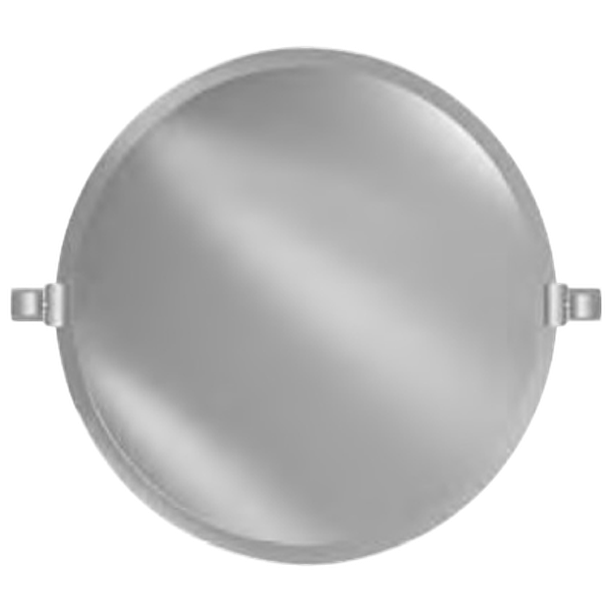 Afina Radiance 24 Inch Round Frameless Beveled Wall Mirror - Oil Rubbed Bronze Traditional Tilt Bracket - Perfect for Bathroom, Bedroom & Entryway Decor
