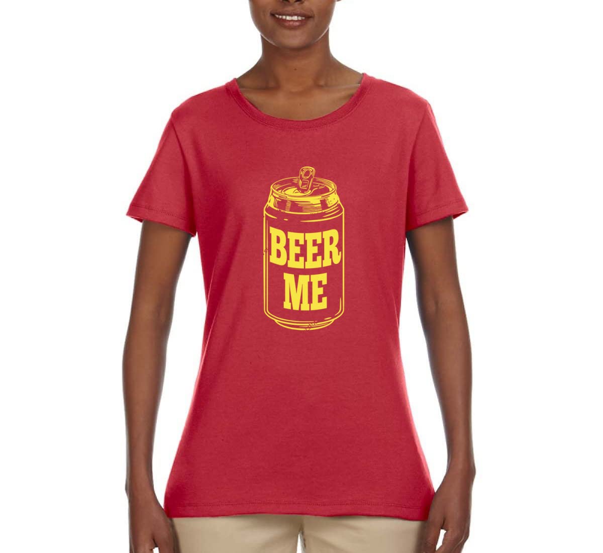 Wild Bobby Beer Me Drinking Women's Graphic T-Shirt | Funny Beer Lover Tee for Women | Perfect for Pub Crawls, Girls Night Out & Beer Festivals