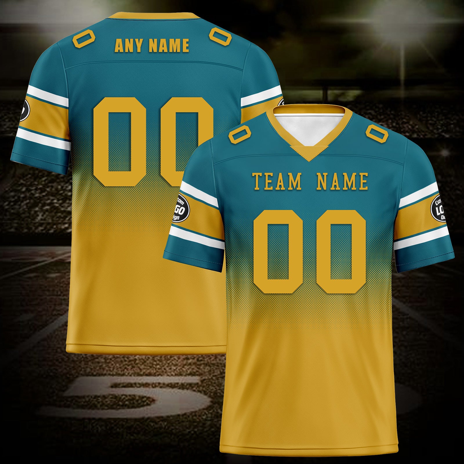 Custom Green & Yellow Jacksonville Football Jersey and Hat Set - Personalized NFL Fan Gear for Games & Tailgating