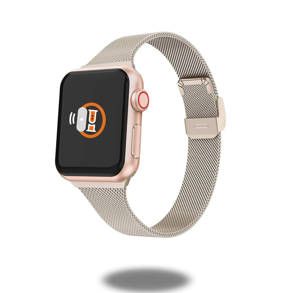 Slim Milanese Loop Stainless Steel Watch Band with Secure Magnetic Clasp - Compatible with Apple Watch & Smartwatches for Workout, Office & Everyday Wear