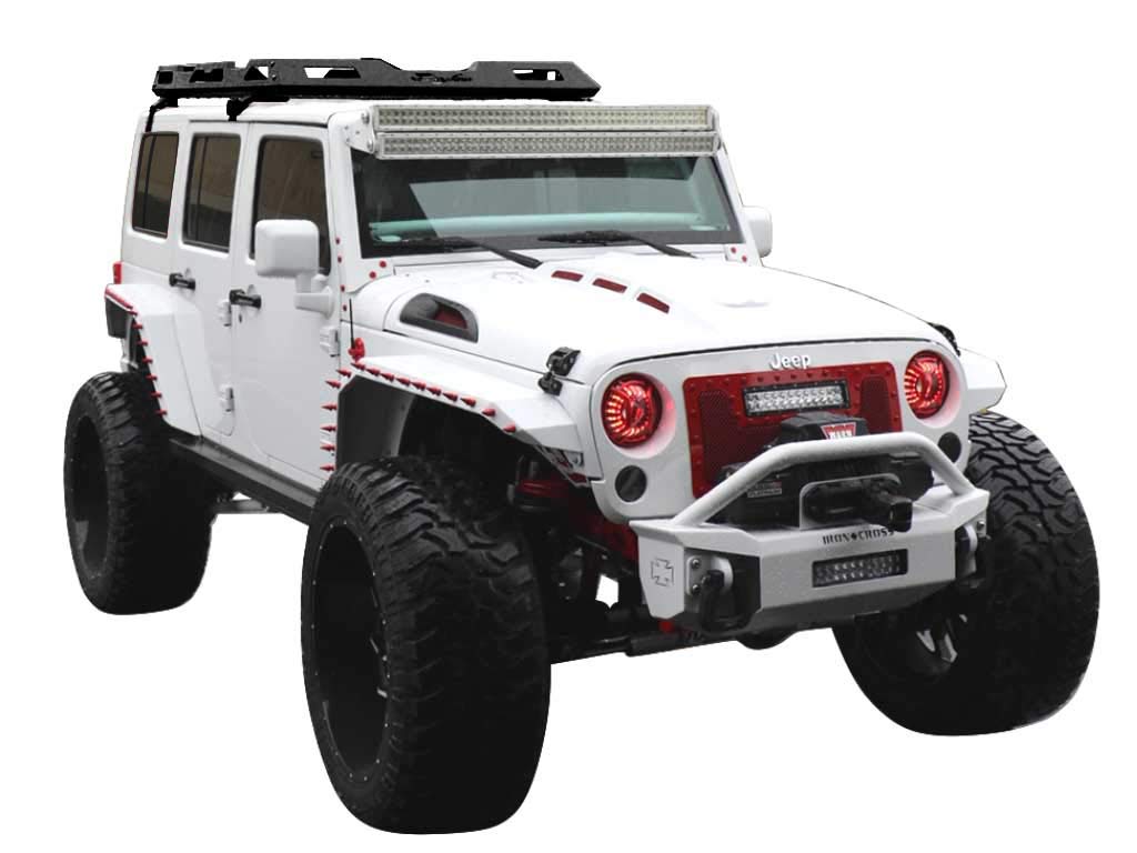 VANGUARD VGRR-2068BK Black Powdercoat Heavy Duty Roof Rack for 2007-2018 Jeep Wrangler JK | Off-Road Adventure Gear | Perfect for Camping, Overlanding & Outdoor Exploration