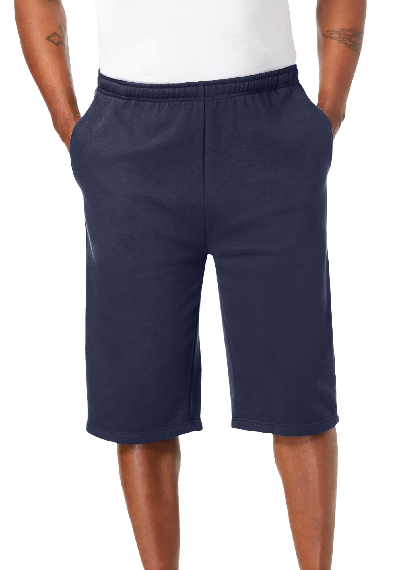 KingSize Men's Big & Tall Fleece Extra Long Shorts - Warm Winter Lounge Pants for Tall Men, Comfortable Sleepwear & Home Wear