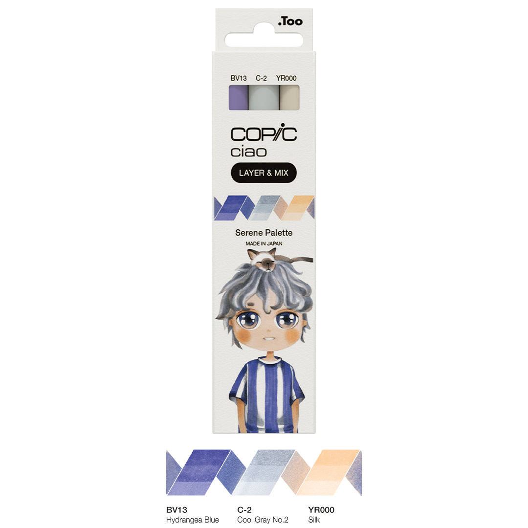 Copic Ciao Marker Set of 3 - Alcohol-Based Art Markers for Layering & Blending - Perfect for Illustration, Manga, and Professional Art Projects