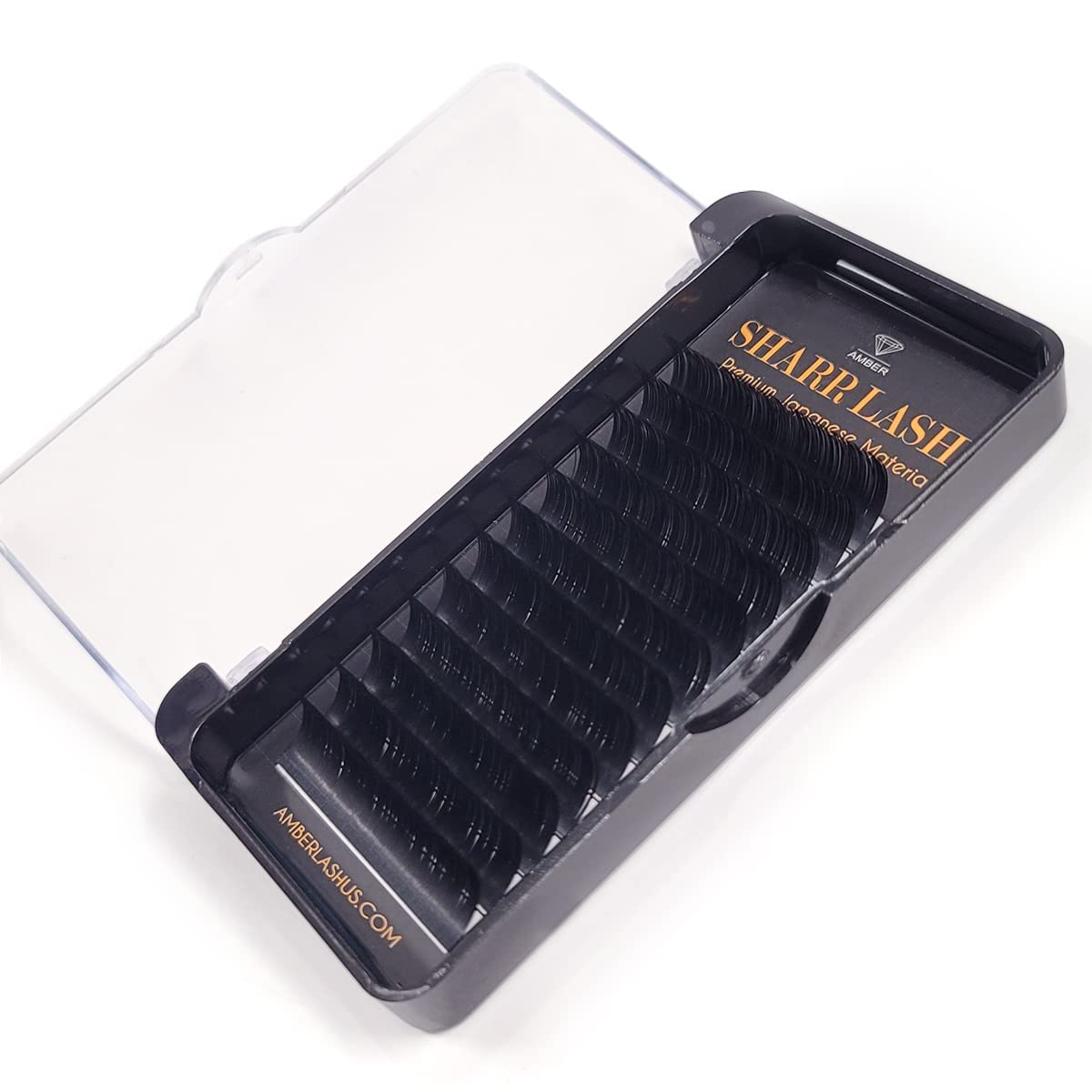 Amber Lash Sharp Lash Mink Eyelash Extensions - 12 Row Professional Eyelash Tray with Mixed Curls (C-Curl), Lengths (8-15mm) & Thickness (0.15mm) for Salon & DIY Lash Artists | Perfect for Volume Lashes, Bridal Makeup & Special Occasions