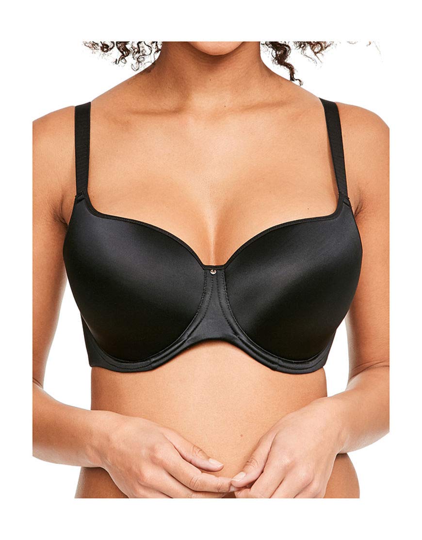 Fantasie Women's Aura Moulded Underwire Seamless T-Shirt Bra - Black 32F | Comfortable Everyday Support for Work & Casual Wear