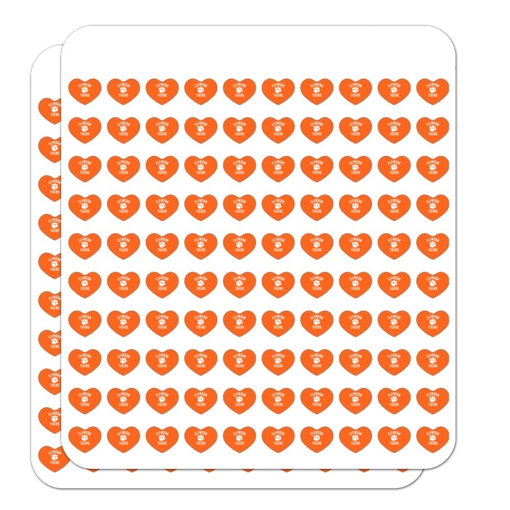 Clemson University Tigers Logo Heart Shaped Planner Stickers - Perfect for Scrapbooking, Bullet Journals, DIY Crafts & School Supplies - Great for Students, Fans & Craft Lovers