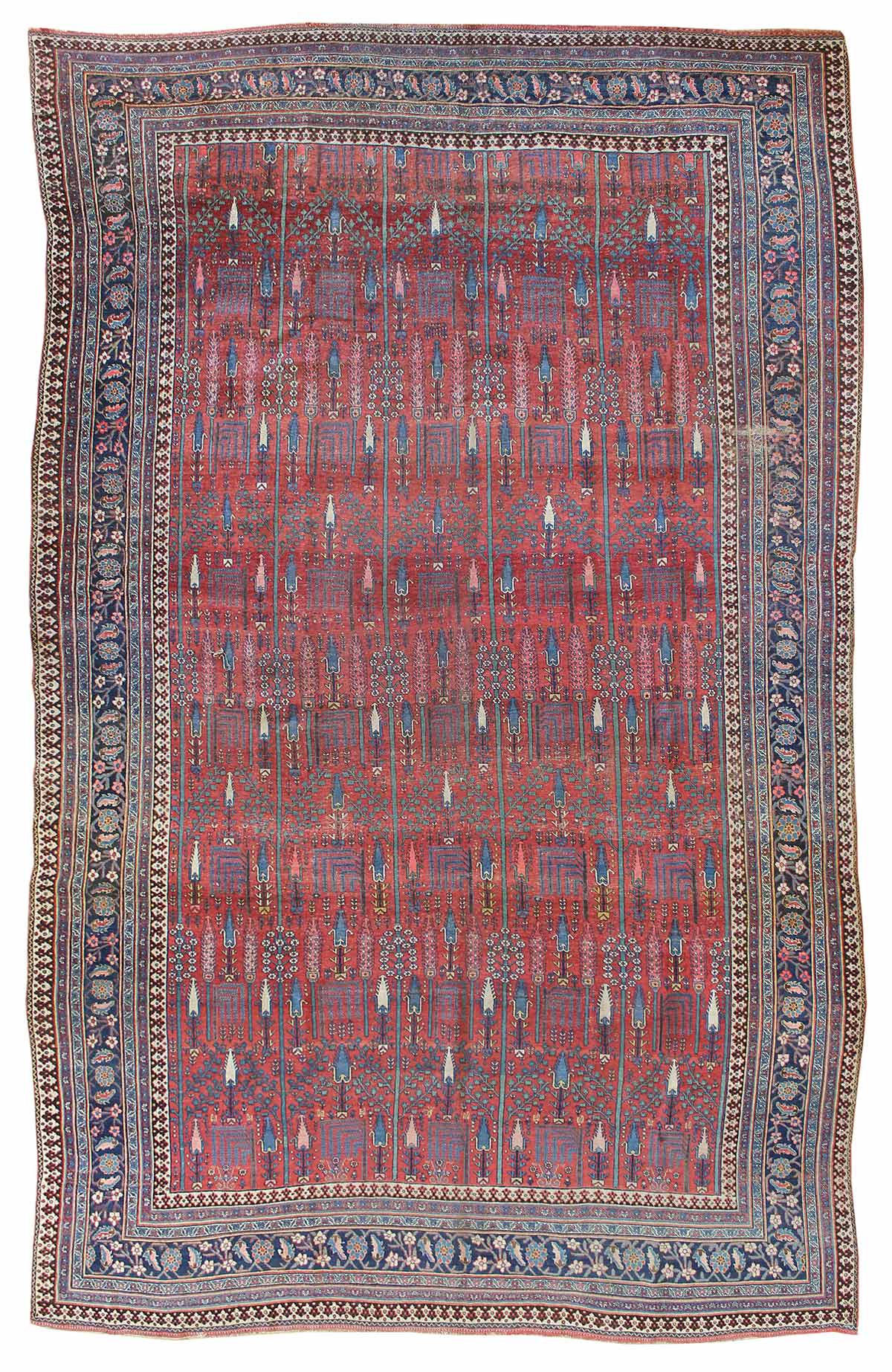 Vintage Antique Bijar Handwoven Persian Tribal Rug - Traditional Persian Design JF6248 - Perfect for Boho Home Decor, Living Room, Bedroom & Office