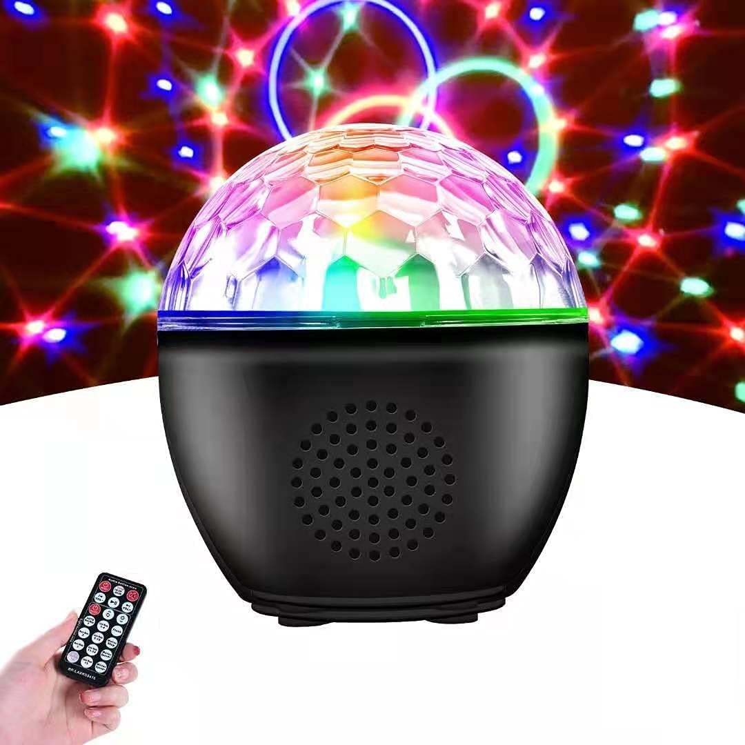 BIRUI 16-Color Rotating Disco Ball Light with Bluetooth Speaker - Portable Sound-Activated Party Light with Remote Control, Battery Powered DJ Stage Lighting & Kids Night Light for Bedroom, Christmas Decorations | Perfect for Home Parties, Dance Floors, Nightclubs & Holiday Celebrations