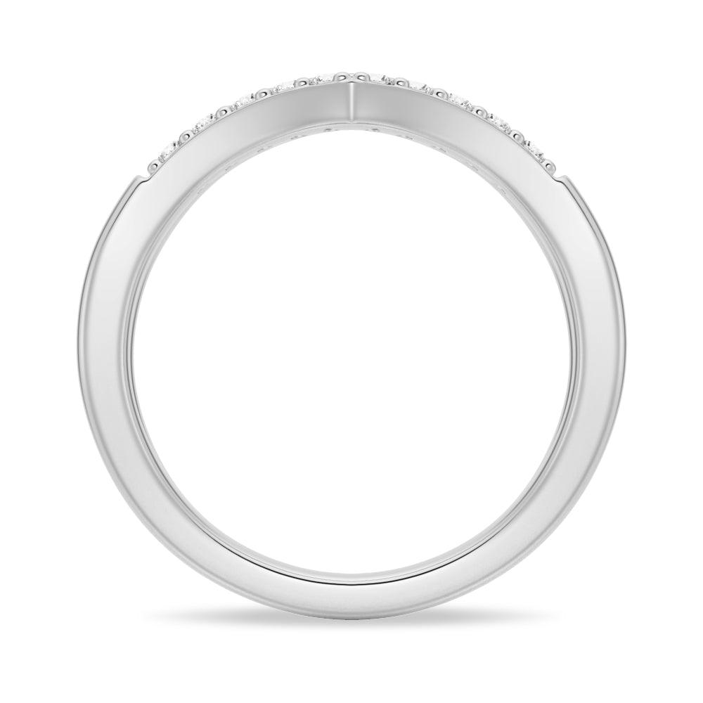 Double Row Curved Crossover Contour Wedding Band Ring - Elegant Stackable Bridal Jewelry for Women, Perfect for Engagement, Anniversary & Everyday Wear