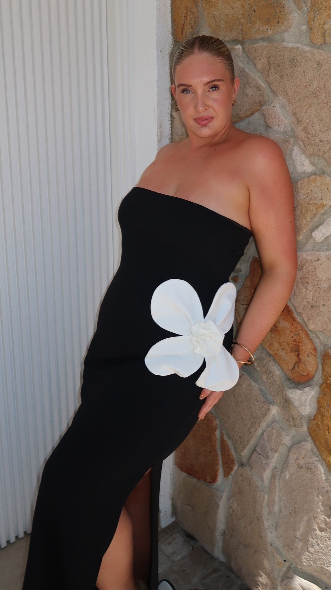 Athena Maxi Dress for Women - Elegant Black & White Flowy Long Dress for Summer, Beach, and Casual Outings