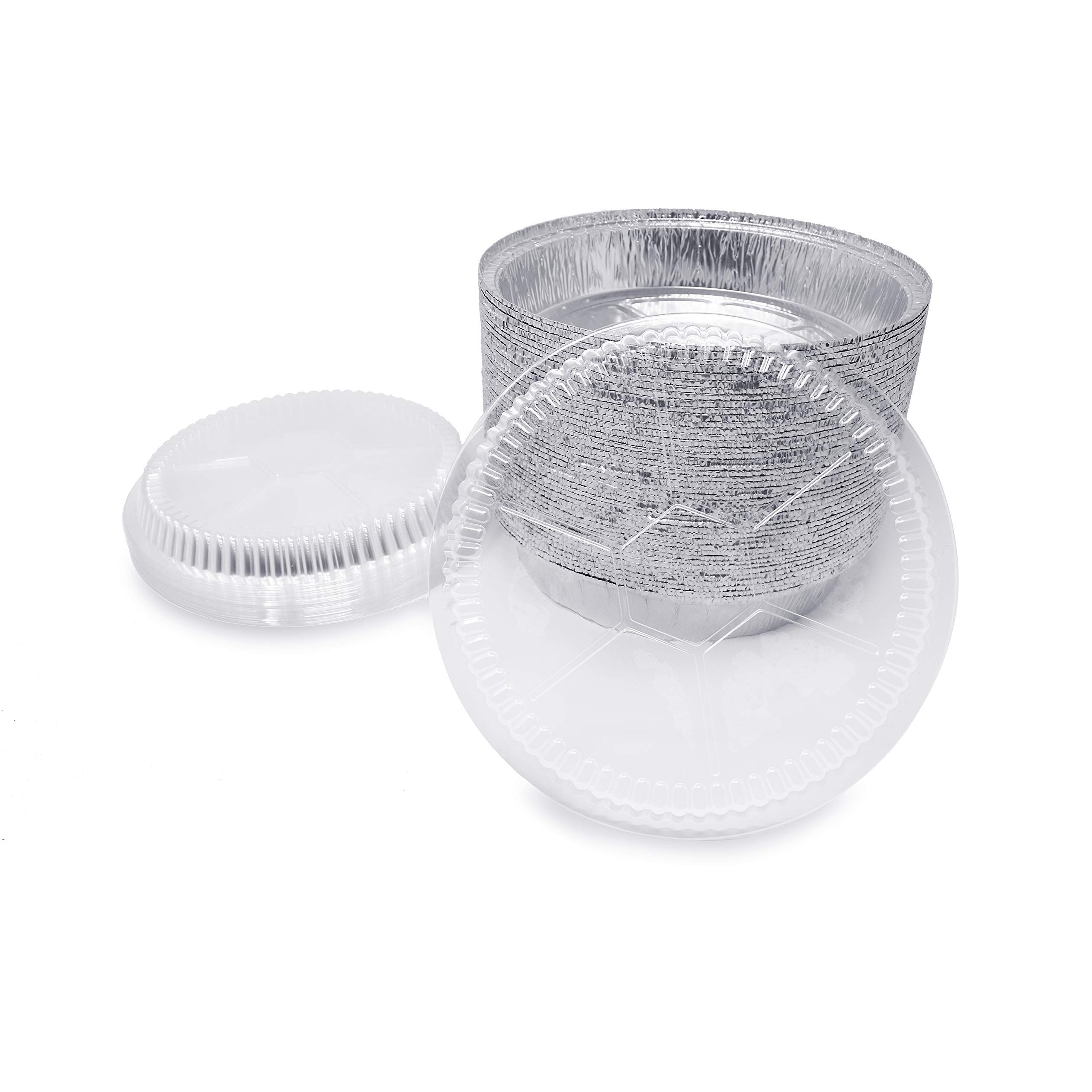 (360 Pack) Premium 6-Inch Round Foil Pans with Plastic Dome Lids - Heavy Duty Disposable Aluminum Baking Pans for Roasting, Baking, Cooking - Perfect for Parties, Catering & Meal Prep