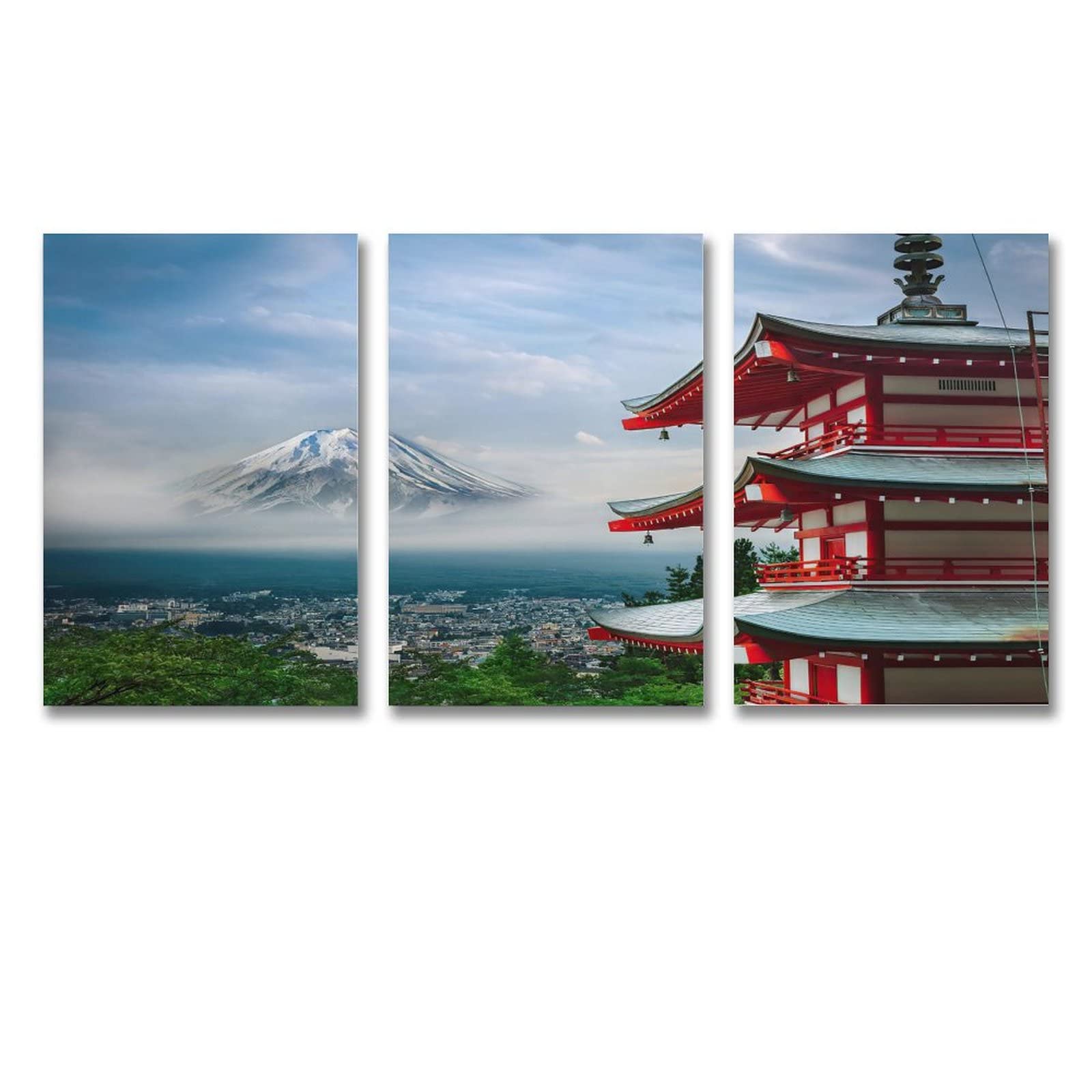 Arakurayama Sengen Park Mount Fuji Landscape Canvas Print - 16x24 inch (40x60cm) Unframed Wall Art for Home Decor - Perfect for Bedroom, Living Room & Office