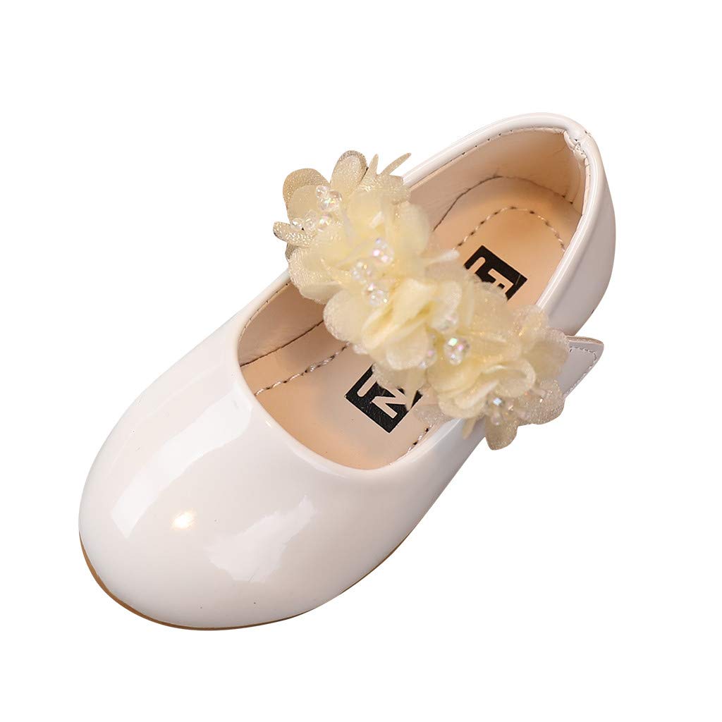 Girls Mary Jane Dress Shoes - Glitter Flower Party Ballet Flats with Bowknot for Princess, Bridesmaids & Special Occasions | Perfect for Weddings, Birthday Parties & Pageants