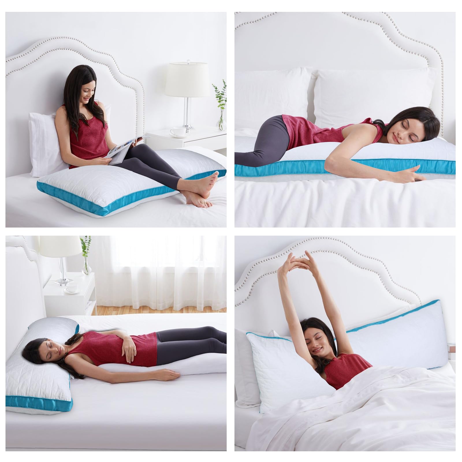 Memory Foam Body Pillow for Adults - Extra Long Support Pillow for Side, Back & Stomach Sleepers | Pregnancy Comfort Pillow | Perfect for Bed, Couch & Travel Use