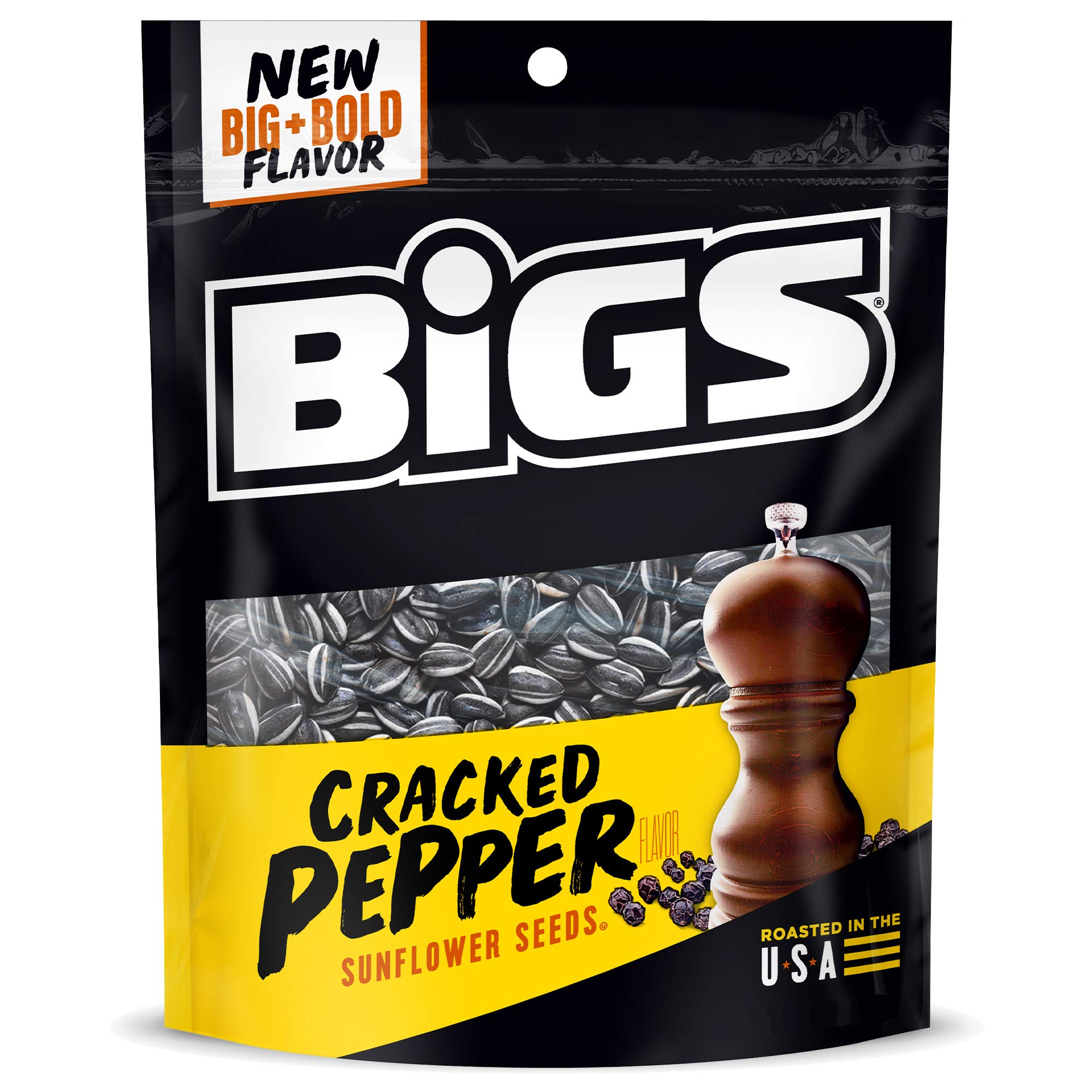 BIGS Cracked Pepper Sunflower Seeds - Keto Friendly, Low Carb Healthy Snack - 5.35 oz Resealable Bag - Perfect for On-the-Go, Work, Gym & Movie Nights