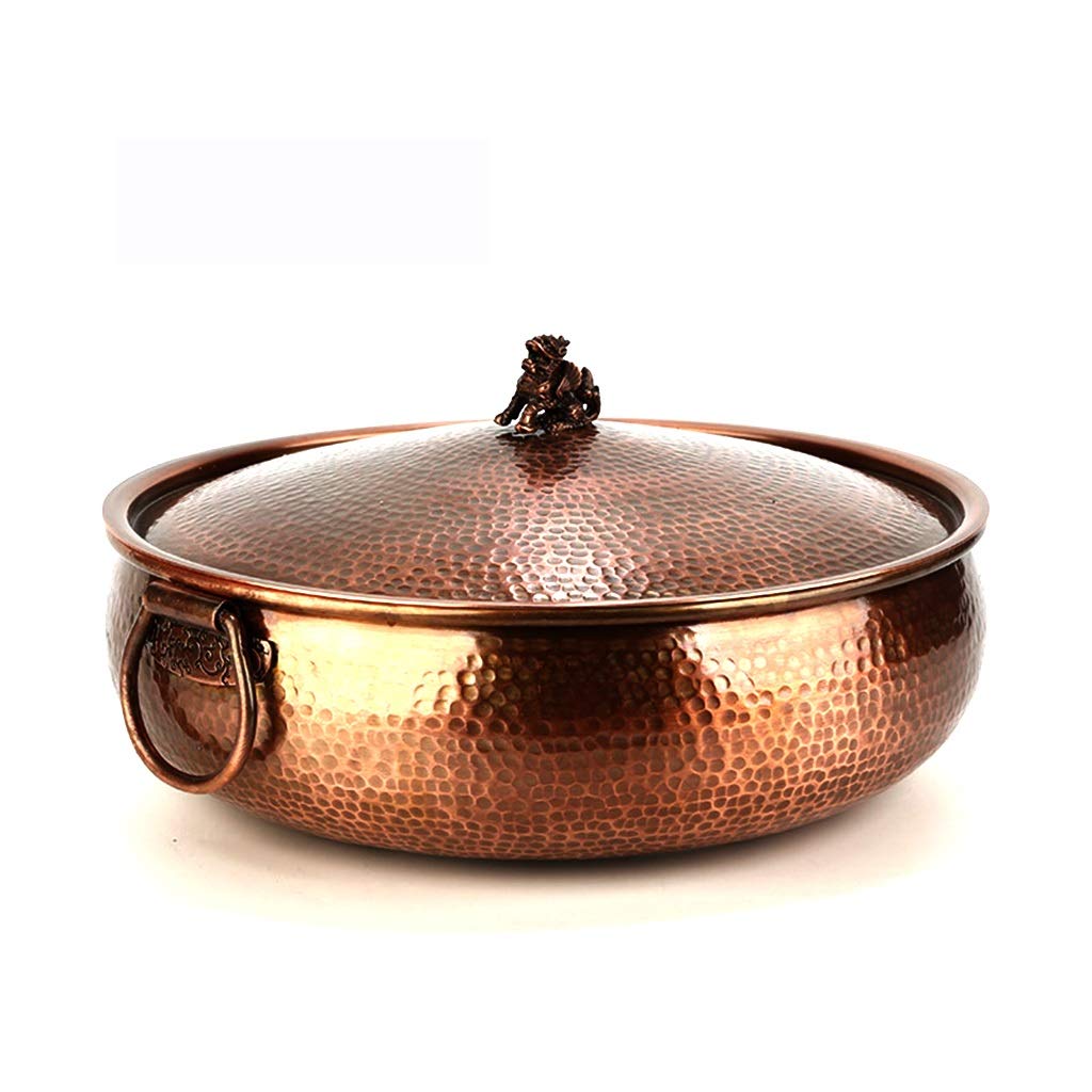 **Multifunctional Electric Hot Pot Induction Cooker with Lid - 30cm Thickened Copper Soup Pot for Fondue, Shabu Shabu & Home Cooking (Color: Black) - Perfect for Family Gatherings, Parties & Winter Meals**